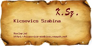 Kicsovics Szabina névjegykártya